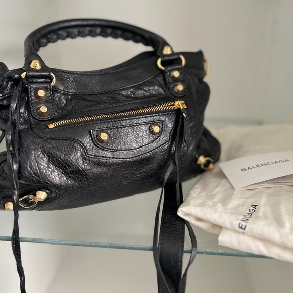 Balencigia Black Leather Handbag - Picture 3 of 6